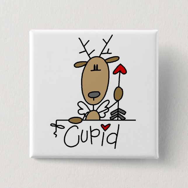 Cupid Reindeer Tshirts and Gifts 15 Cm Square Badge (Front)