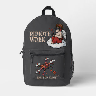 Cupid Remote Work, Valentine’s Day Printed Backpack