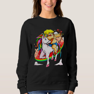 Cupid Riding Unicorn Valentine s Day Girls Kids Sweatshirt