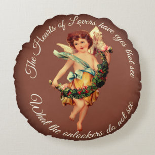 CUPID ROUND PILLOW BABY ANGEL HOME DECOR