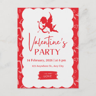 ​"Cupid’s Arrow" – Vibrant Modern Valentine’s Part Holiday Postcard