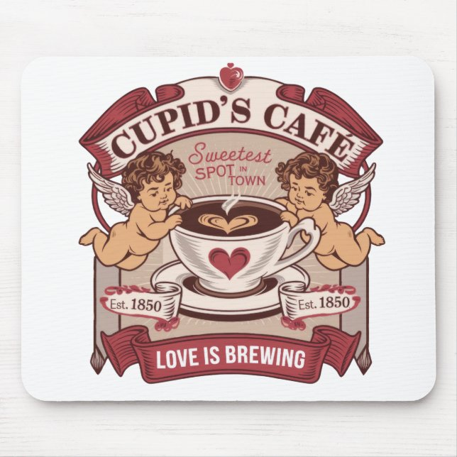 Cupid’s Café Vintage  Mouse Pad (Front)