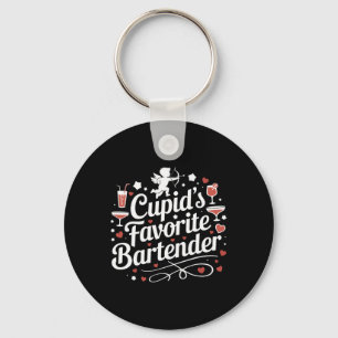 Cupid’s Favorite Rtender Funny Valentine Drink Des Key Ring