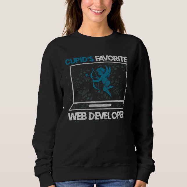 Cupid s Favorite Web Developer Romance Couple Men  Sweatshirt (Front)
