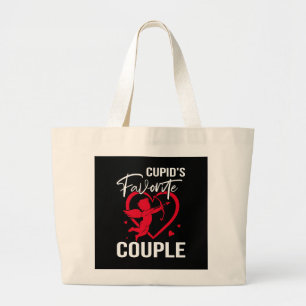 Cupid’s Favourite Couple - Funny Valentine’s Day Large Tote Bag