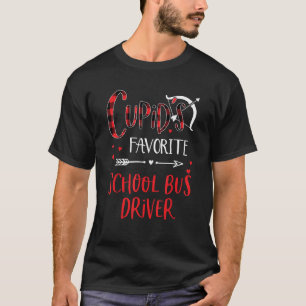Cupid s Favourite School Bus Driver Red Plaid Vale T-Shirt