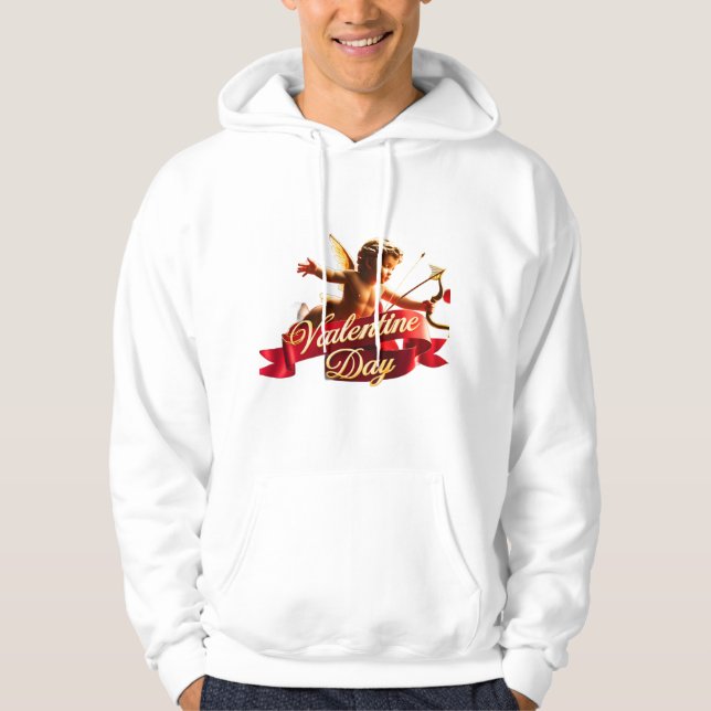 "Cupid’s Flight: A Valentine’s Day Elegance" Hoodie (Front)