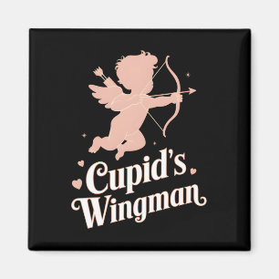 Cupid’s Wingman Funny Valentine’s Day Angel Design Magnet