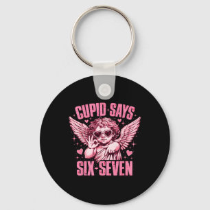 Cupid Says Six Seven Funny Valentine Angel Aesthet Key Ring