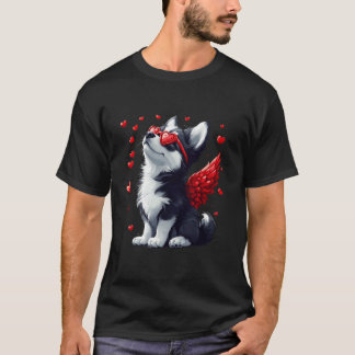 Cupid Siberian Husky Valentine's Day Dog Lover Gif T-Shirt