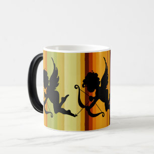 Cupid Silhouette Angel with Heart Design Magic Mug