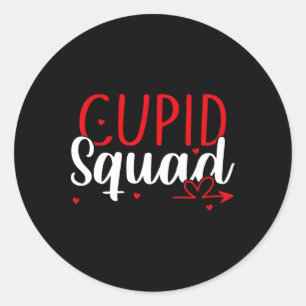 Cupid Squad Hearts Valentine's Day Cupids Couple M Classic Round Sticker