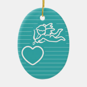 Cupid Strikes custom double-sided ornament