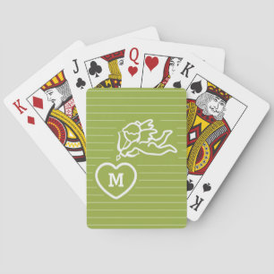 Cupid Strikes custom monogram playing cards
