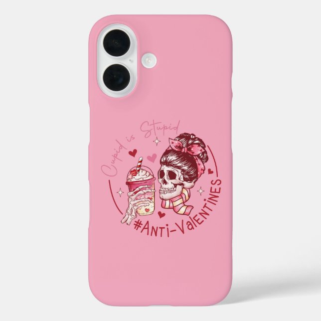 cupid stupid skull hearts anti valentine Case-Mate iPhone case (Back)