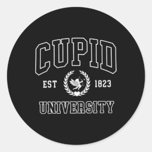 Cupid University Est 1823 Cute Valentine's Day Lov Classic Round Sticker
