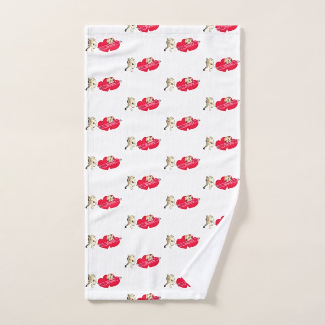 Cupid Valentine Hearts Hand Towel (Hand Towel)