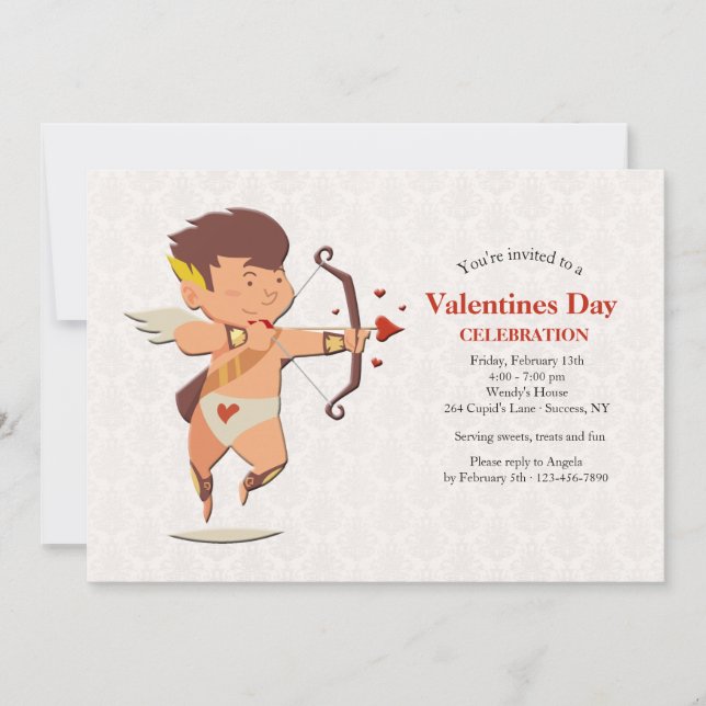Cupid Valentines Day Party Invitation (Front)