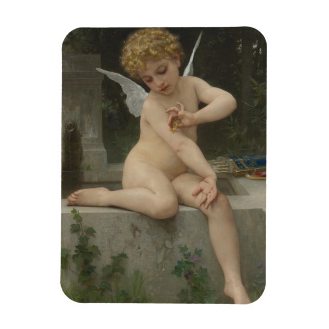 Cupid With a Butterfly (by Bouguereau) Magnet (Vertical)