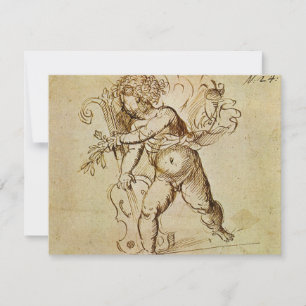 Cupid with a Violin by Domenico Campagnola