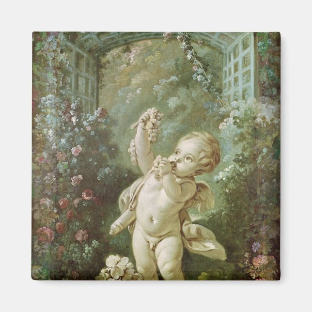 Cupid with Grapes Magnet (Front)
