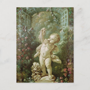 Cupid with Grapes Postcard