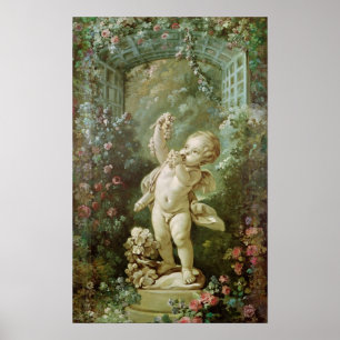 Cupid with Grapes Poster