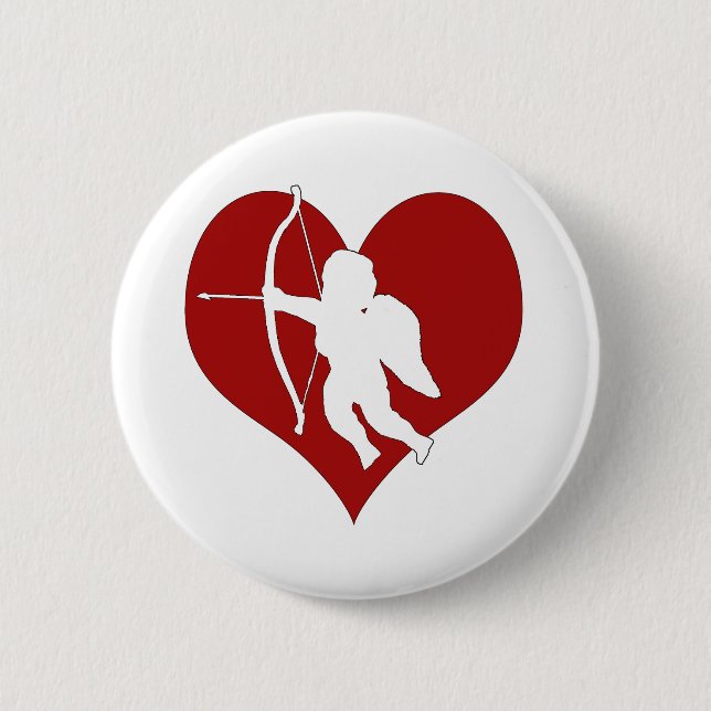 Cupid Within a Heart 6 Cm Round Badge (Front)