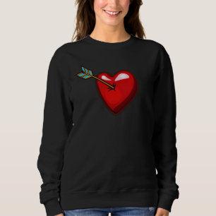 Cupid's Arrow Heart Valentine's Day Matching Coupl Sweatshirt