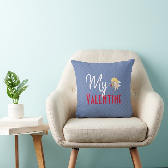 Cupid's Arrow My Valentine Hearts Personalised Cushion (Chair)