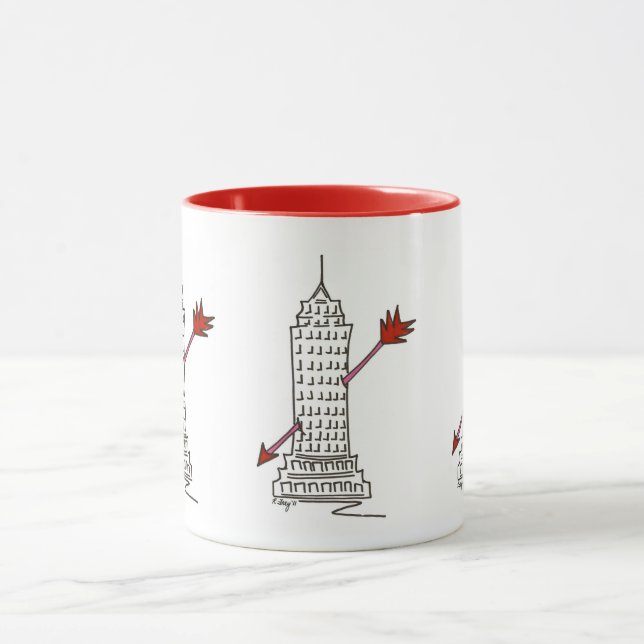 Cupid's Arrow NYC Skyscraper Valentine's Day Mug (Center)
