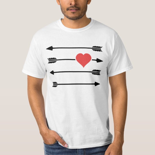 Cupid's Arrow Valentine's Day Heart T-Shirt (Front)