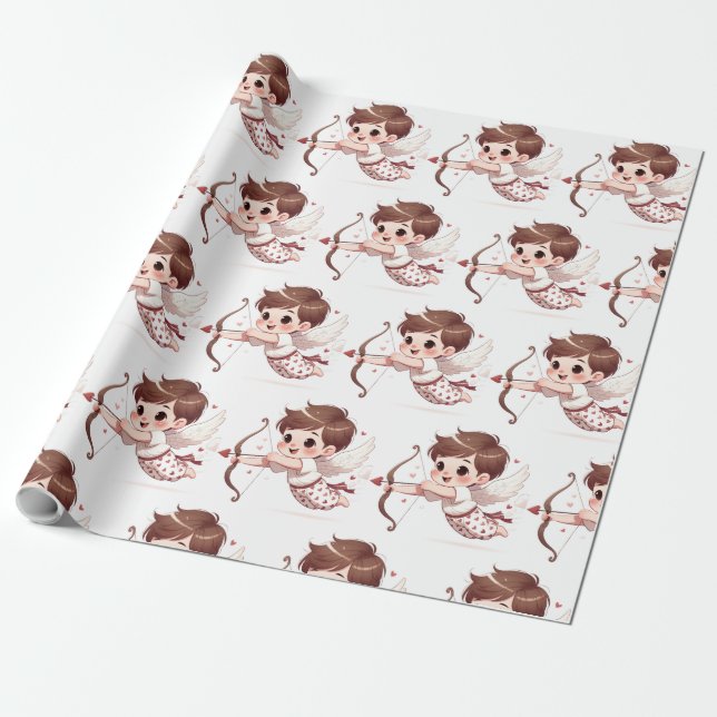 Cupid's Charm Be Mine Wrapping Paper (Unrolled)