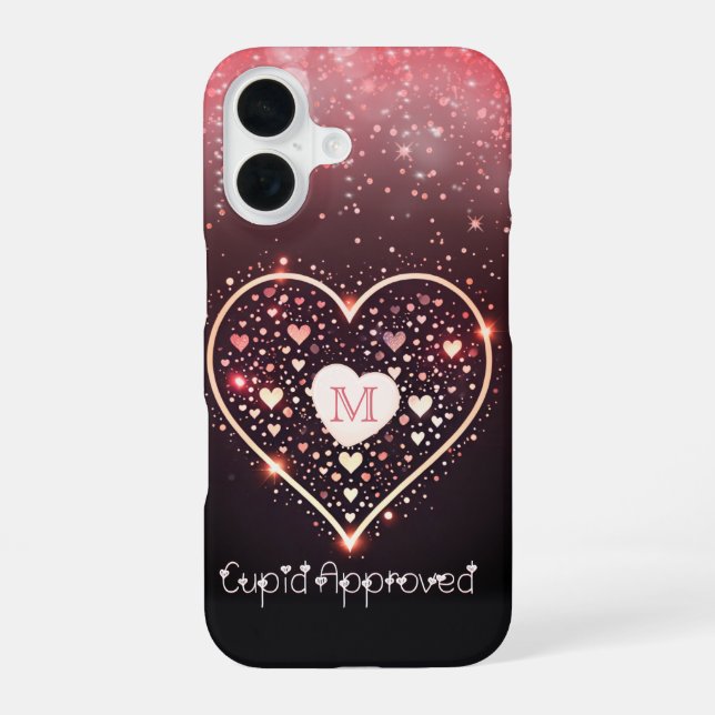Cupid's Confetti Heart iPhone 16 Case (Back)