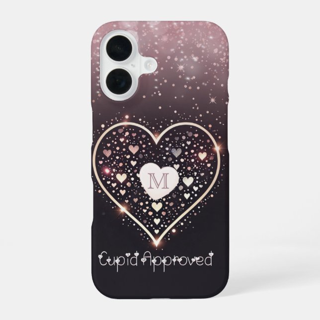 Cupid's Confetti Heart iPhone 16 Case (Back)