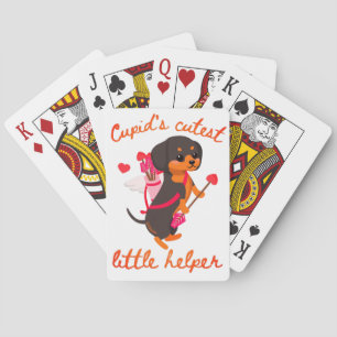 CUPID'S CUTEST LITTLE HELPER cute valentines day Playing Cards