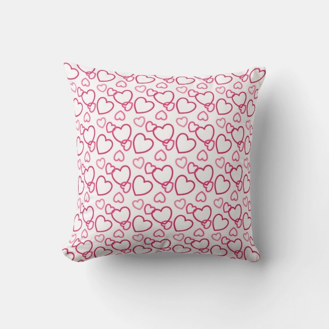 Cupid's Delight: Heart Patterns Cushion (Front)