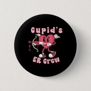 Cupids Er Crew Nurse Valentines Heart Emergency De 6 Cm Round Badge