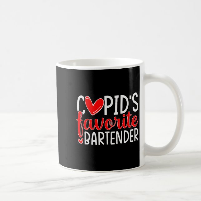 Cupids Favorite Bartender Funny Hearts Valentines  Coffee Mug (Right)