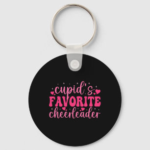 Cupids Favorite Cheerleader Valentine Day Love Che Key Ring