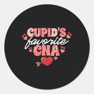 Cupid's Favorite Cna Valentine Certified Nursing I Classic Round Sticker