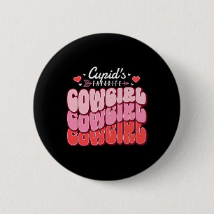 Cupid's Favorite Cowgirl Valentine's Day Hearts 6 Cm Round Badge
