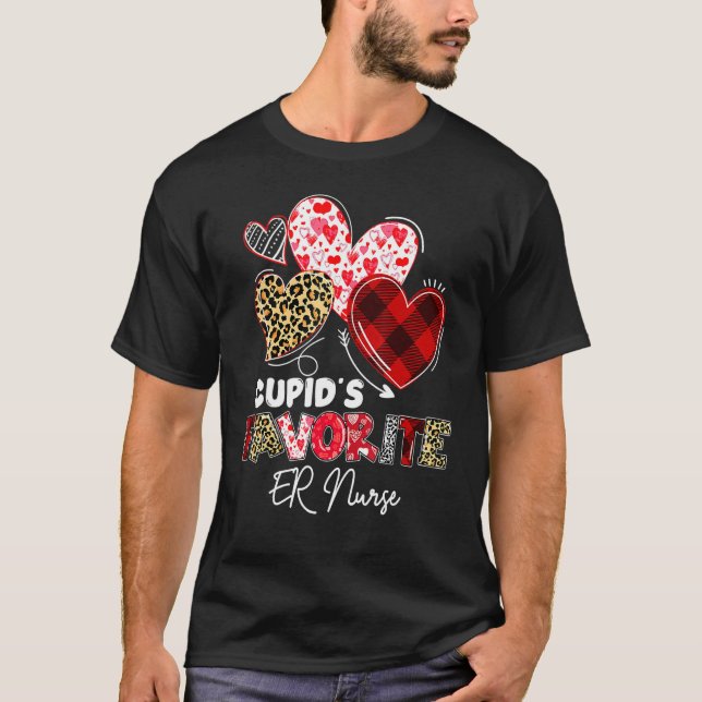 Cupid's Favorite ER Emergency Nurse Valentine Buff T-Shirt (Front)