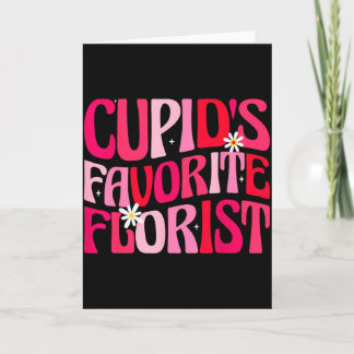 Cupids Favorite Florist Funny Retro Groovy Valenti Card