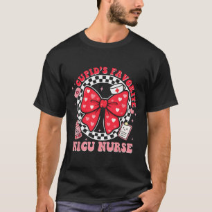 Cupids Favorite Nicu Nurse Valentine Coquette Bow T-Shirt