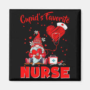Cupids Favorite Nurse Gnome Valentine Funny Nursin Magnet