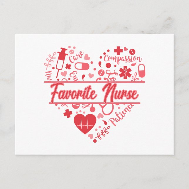  Cupids Favorite Nurse Holiday Postcard (Front)