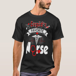 Cupid's Favorite Nurse Red Plaid Stethoscope Valen T-Shirt