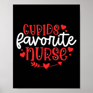 Cupid's Favorite Nurse Valentines Day Valentine Er Poster