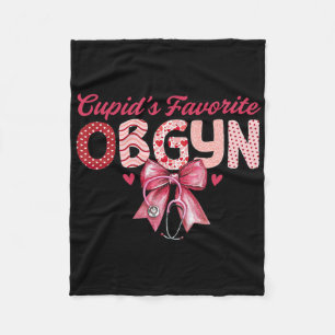 Cupid's Favorite Ob-gyn Coquette Stethoscope Ob Nu Fleece Blanket